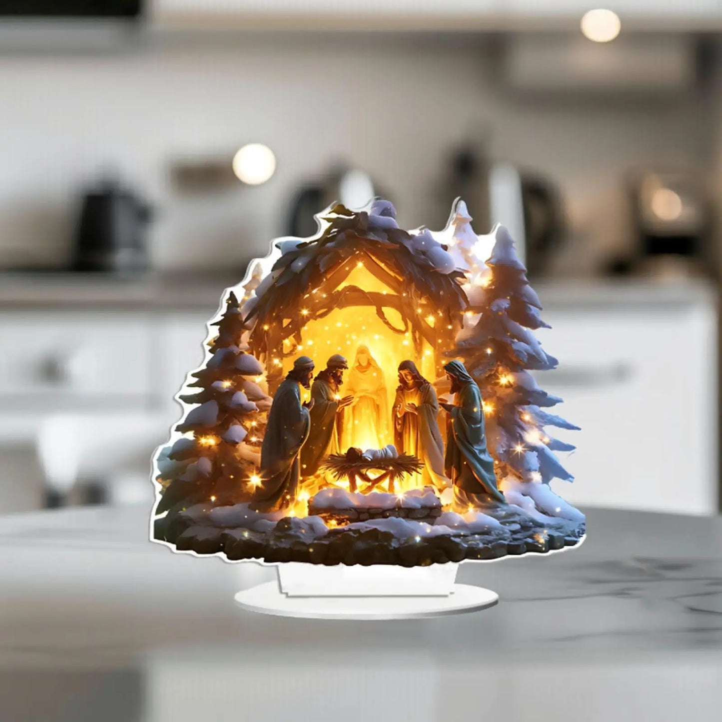 Christmas Nativity Scene | Decorative Holy Family Table Ornament for Christmas Holiday