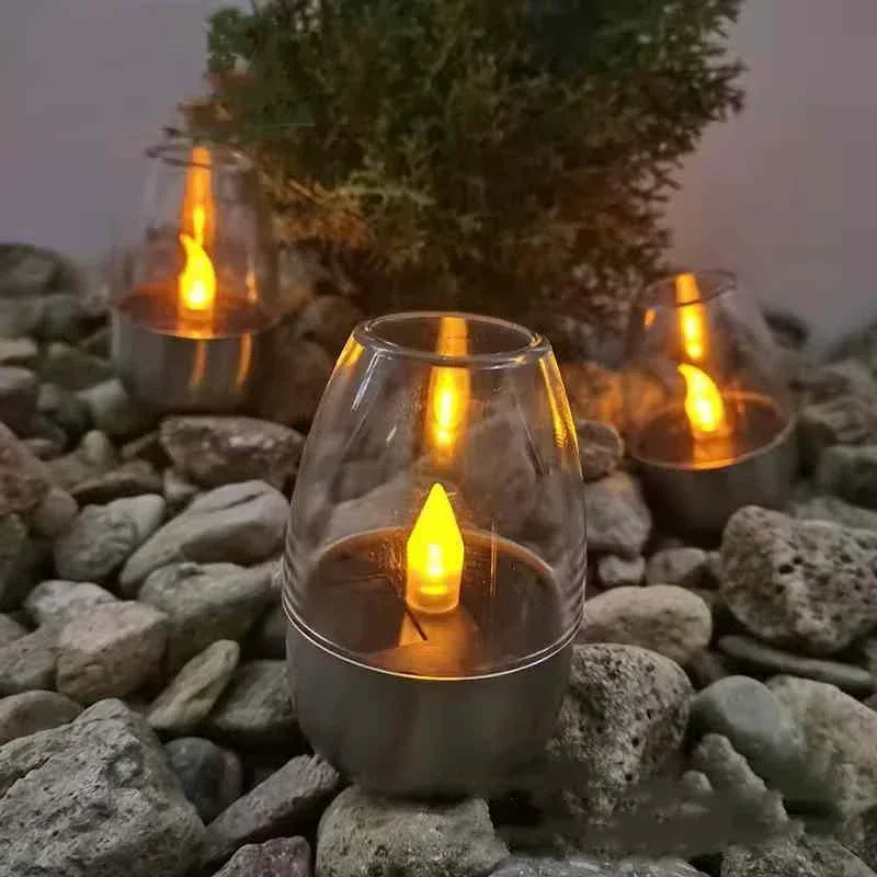 LED Solar Candles Light Flameless | Rechargeable | Outdoor Waterproof | Solar Candles Lamp
