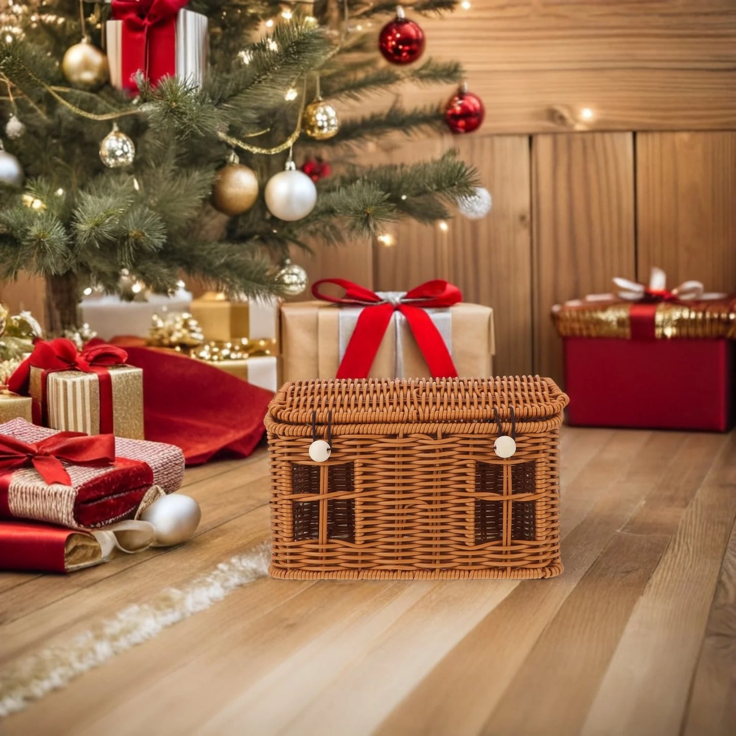 Christmas House Shaped Candy Basket | Festive Snacks Decorative Storage Basket | Holiday Table Decoration