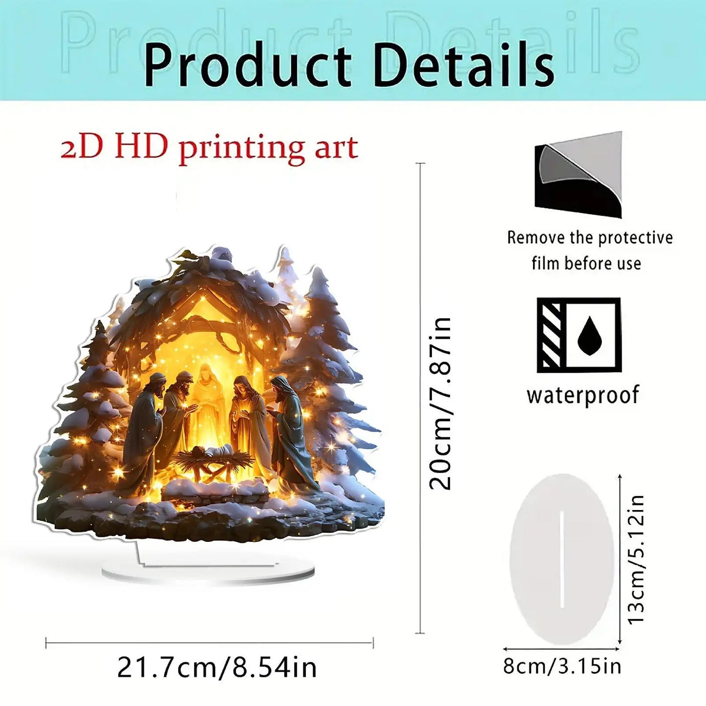 Christmas Nativity Scene | Decorative Holy Family Table Ornament for Christmas Holiday