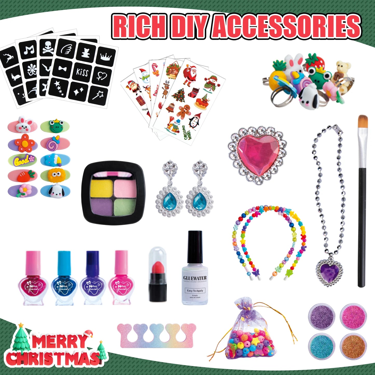 Christmas Makeup Set For Children | Hairpins | Necklaces | Jewellery