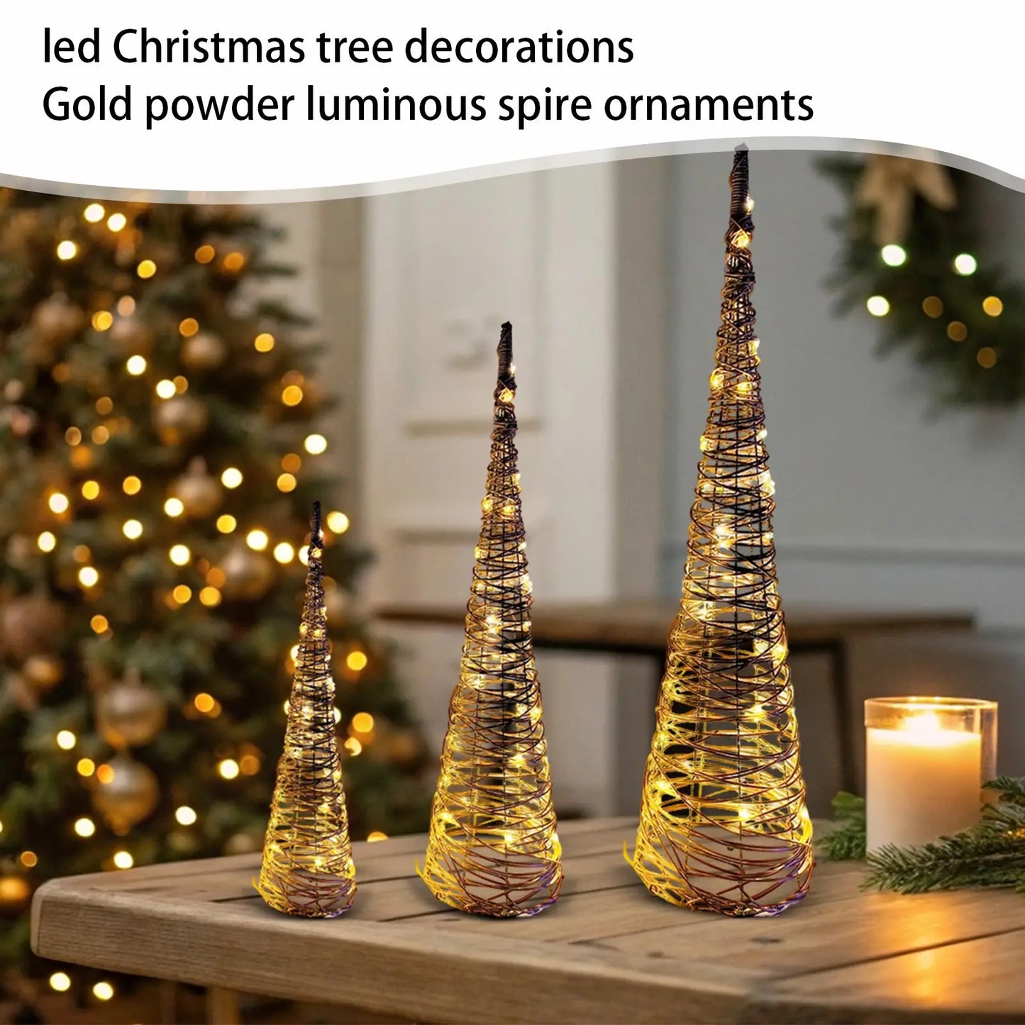 Christmas Ornaments With LED Light Tree Decorations