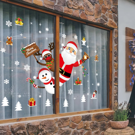 Christmas Window Stickers | Santa Claus Wall Stickers | Merry Christmas Decoration For Home
