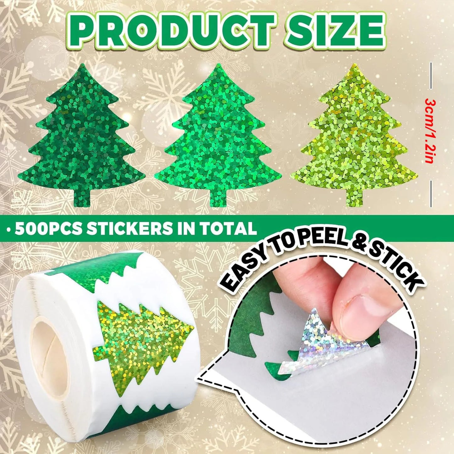 Christmas Tree Glitter Stickers