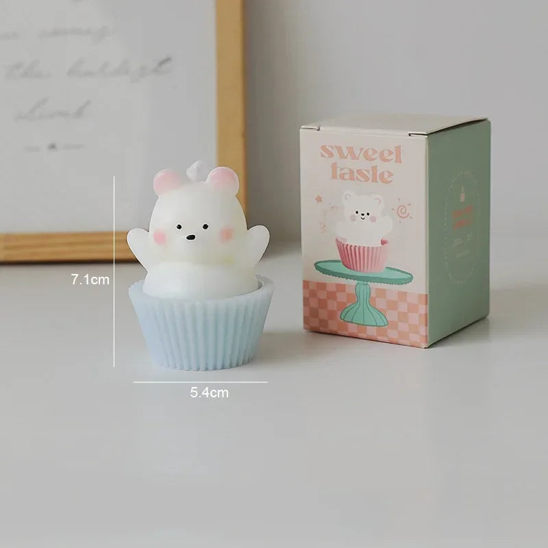 Handmade Cake Bear Candle