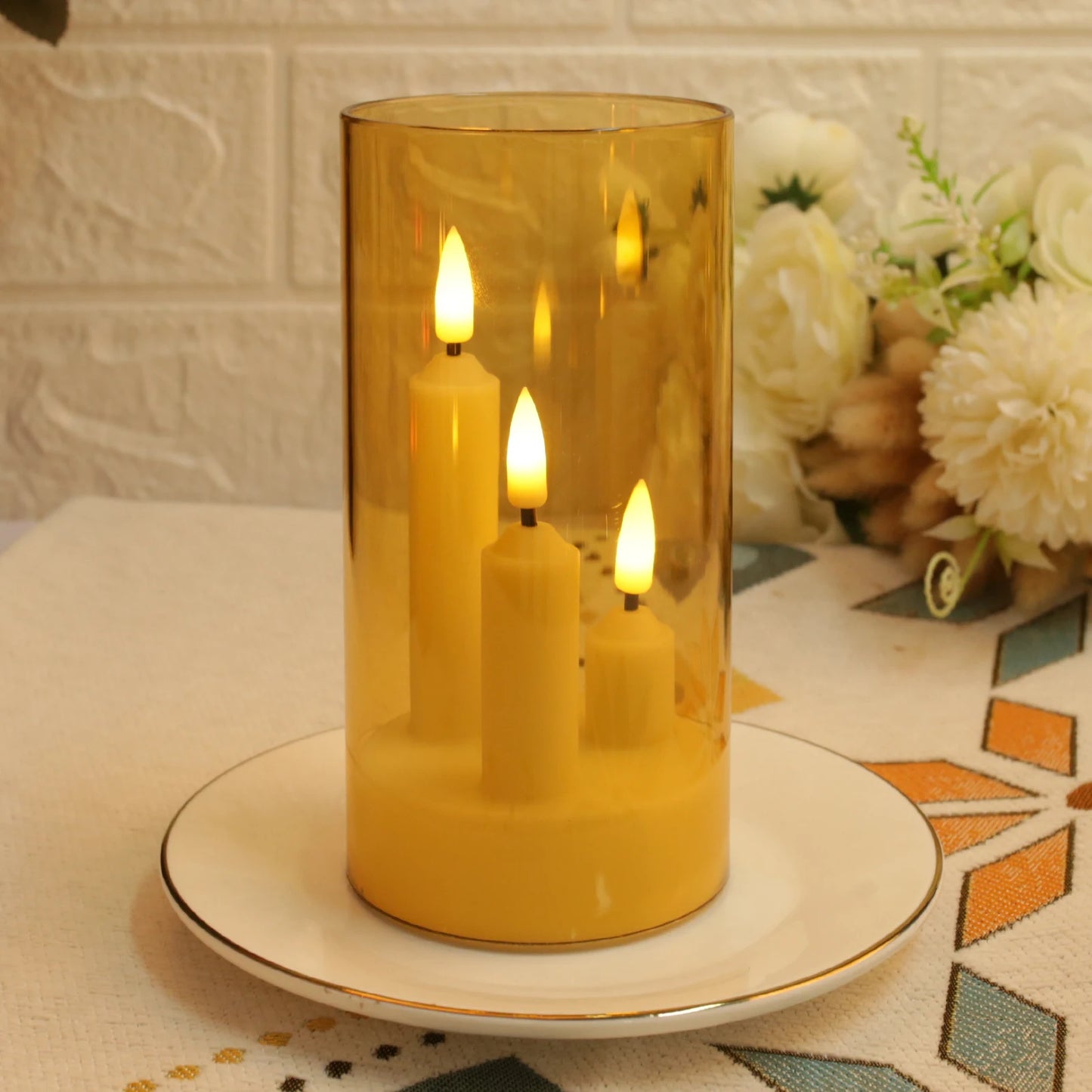 Flameless LED Candle with Clear Cover Warm White Light