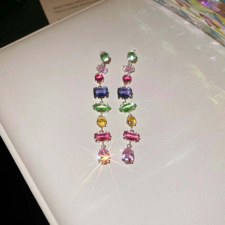 18K Gold Plated Colourful Crystal Zircon Necklace