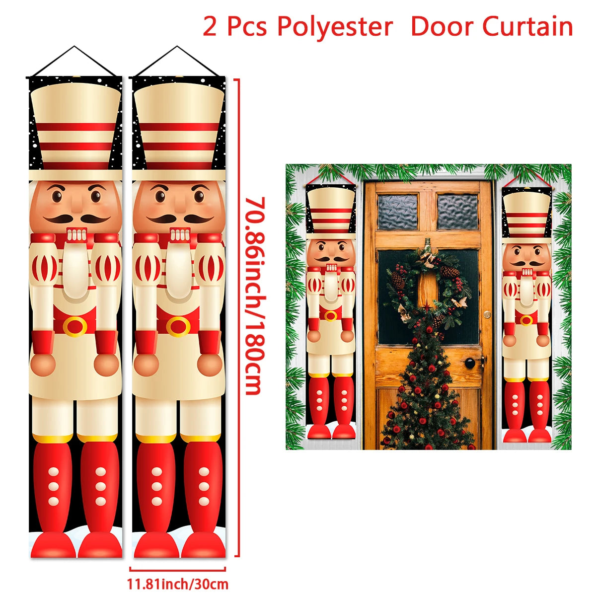 Christmas Santa Claus Snowman Door Couplet