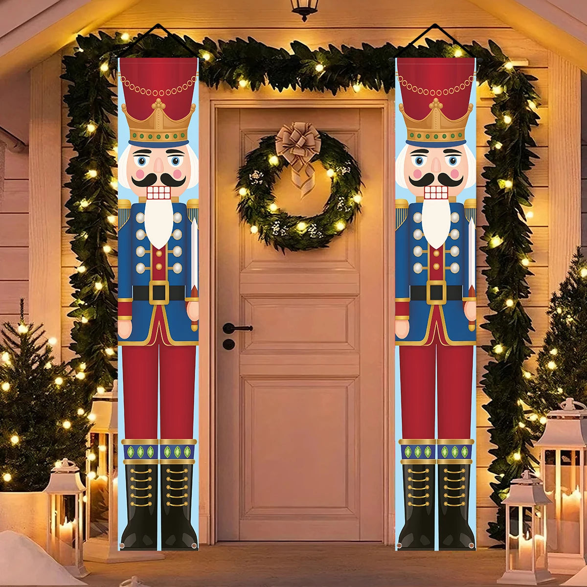 Christmas Santa Claus Snowman Door Couplet