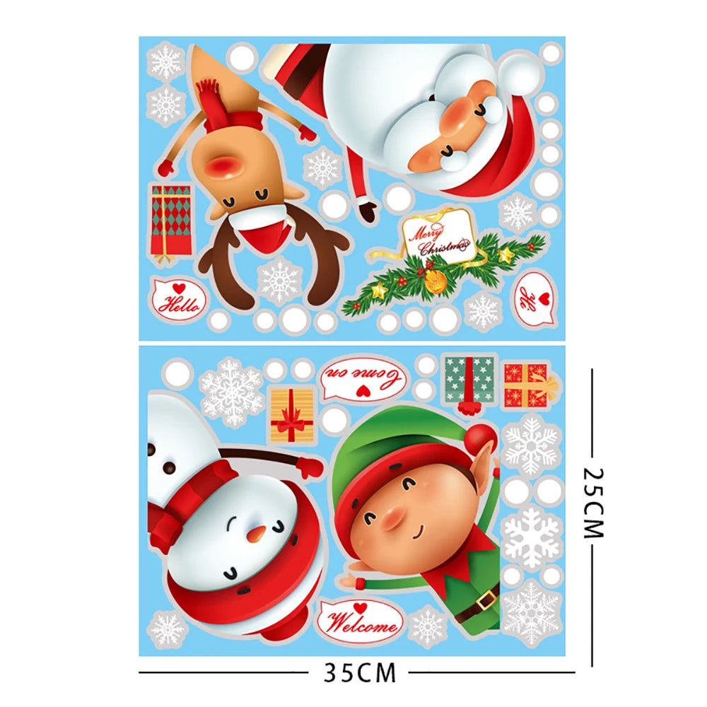 Christmas Window Stickers | Santa Claus Wall Stickers | Merry Christmas Decoration For Home