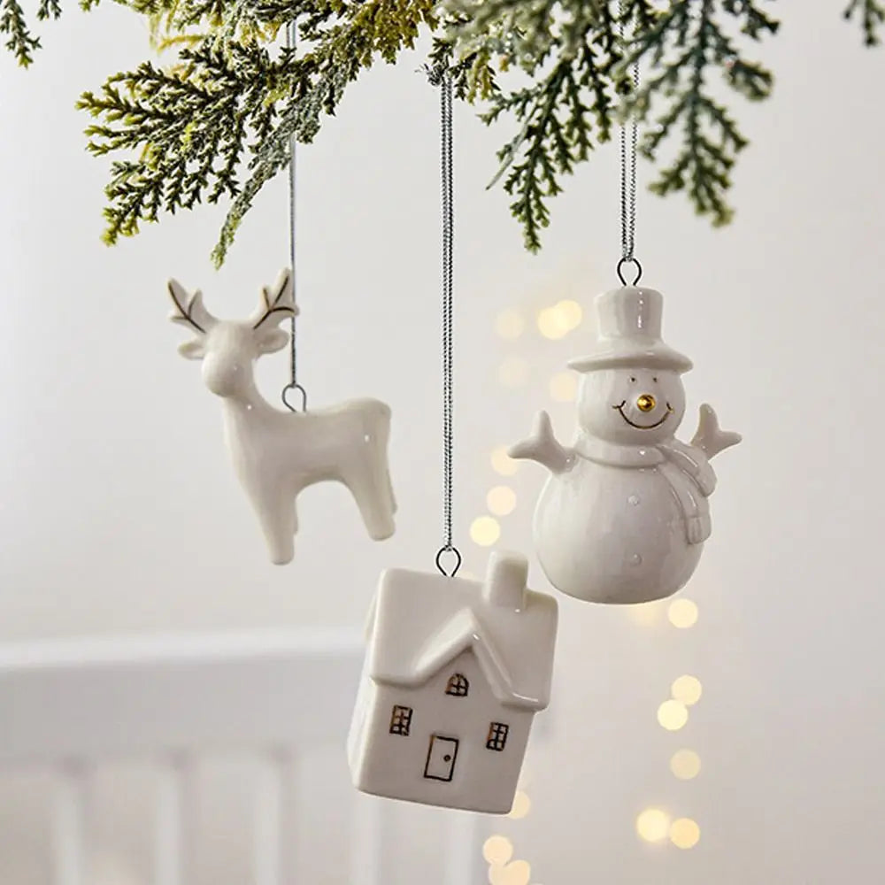 Christmas Ceramic House | Christmas Tree Charms Decoration
