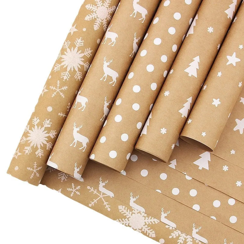 Christmas Gift Paper Roll Brown | Decorative Wrapping Paper Kraft