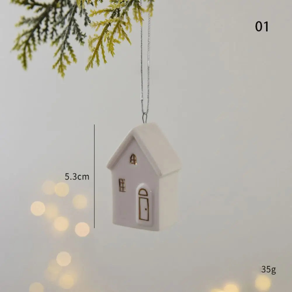 Christmas Ceramic House | Christmas Tree Charms Decoration