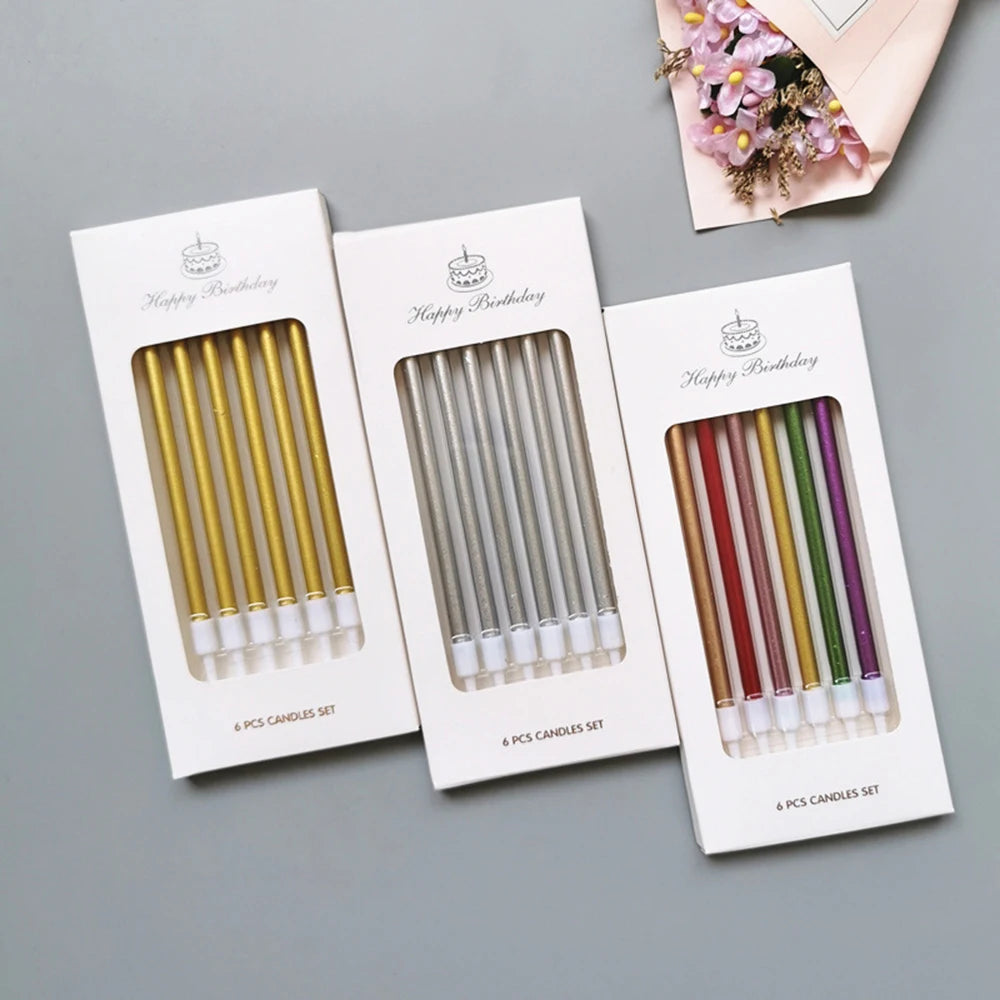 1 Box Long Pole Candle Cake Decoration