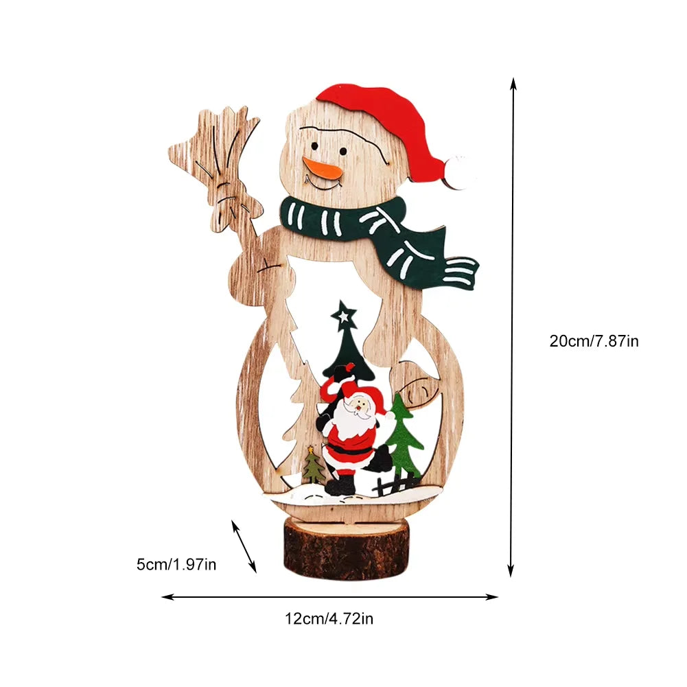 Christmas Decoration | DIY Wooden Crafts Creative Ornaments Santa Claus Snowman Reindeer Christmas Desktop Decoration Gifts