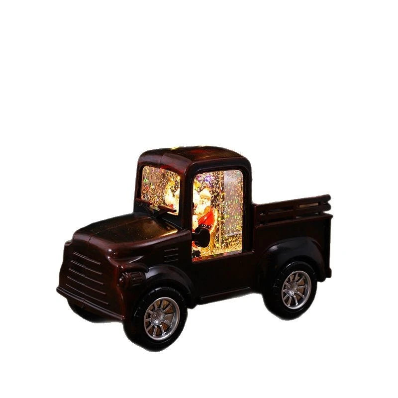 Christmas Snow Truck | Lights Car Toy Container Truck Decoration