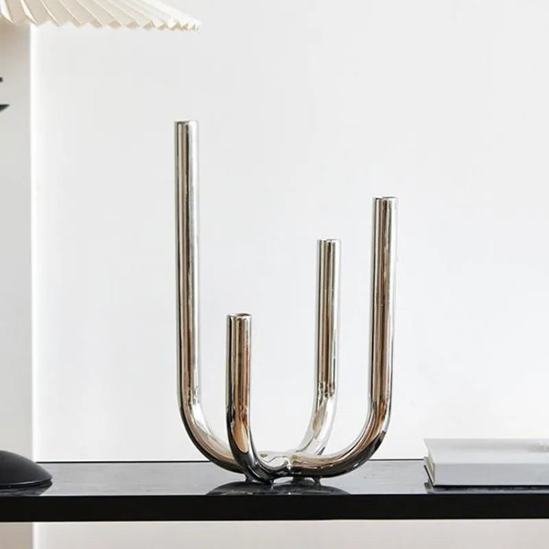 Modern Four Head Metal Candle Holders