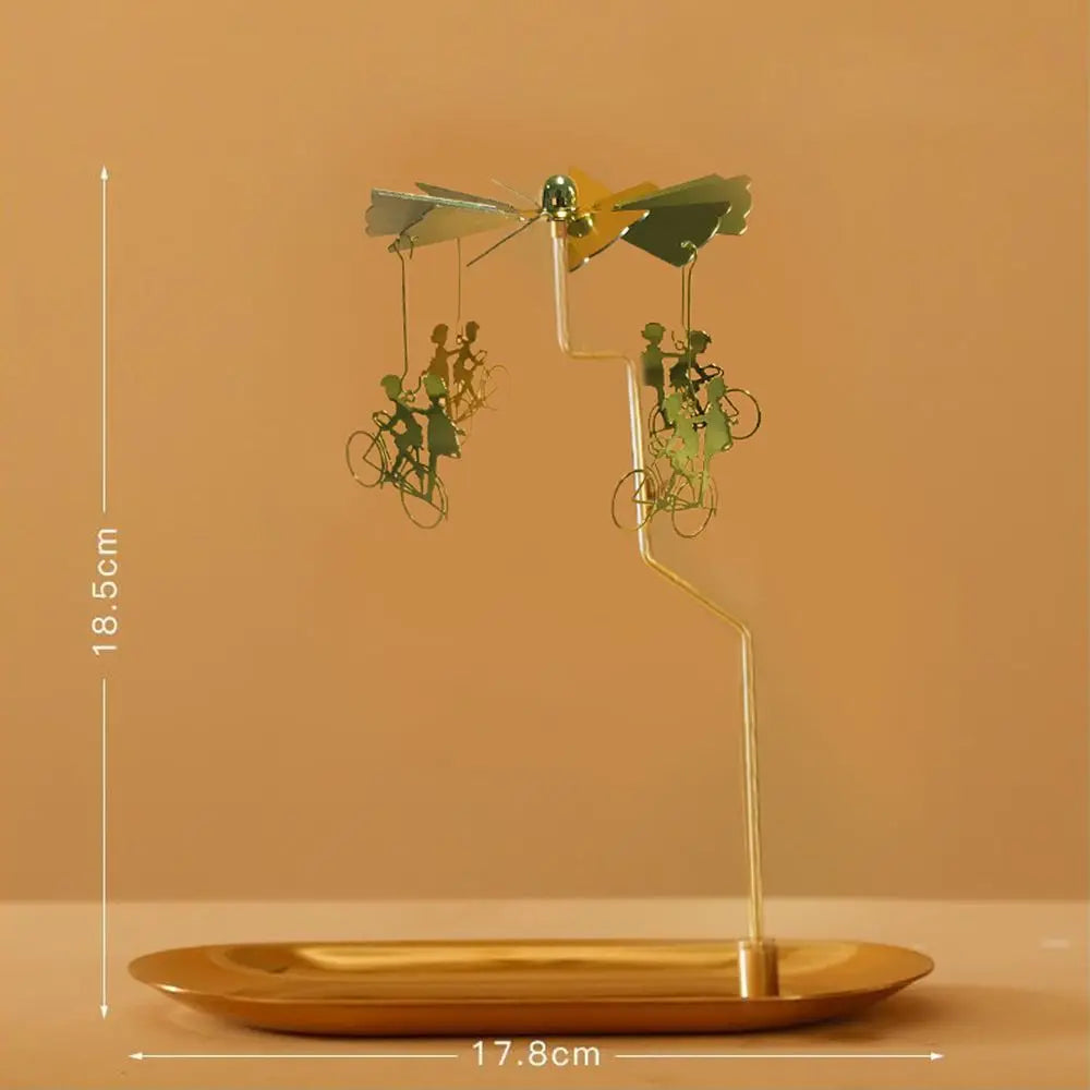 Gold Rotating Spinning Candle Holder