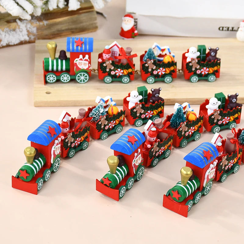 Christmas Wooden Train | Merry Christmas Decorations