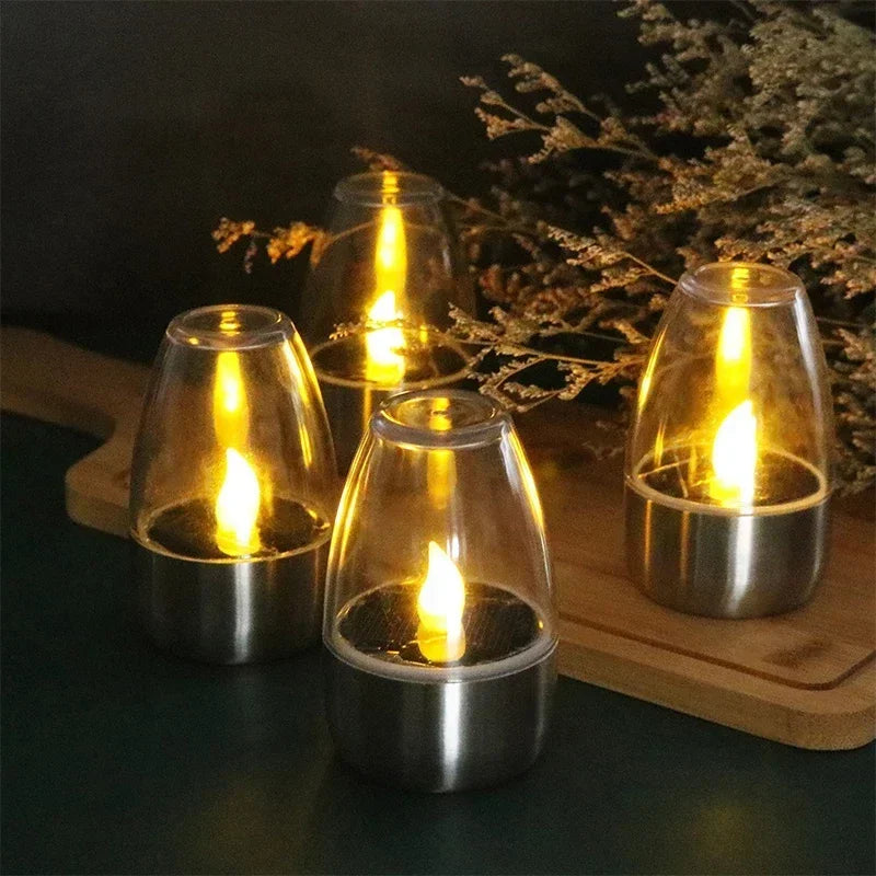 LED Solar Candles Light Flameless | Rechargeable | Outdoor Waterproof | Solar Candles Lamp