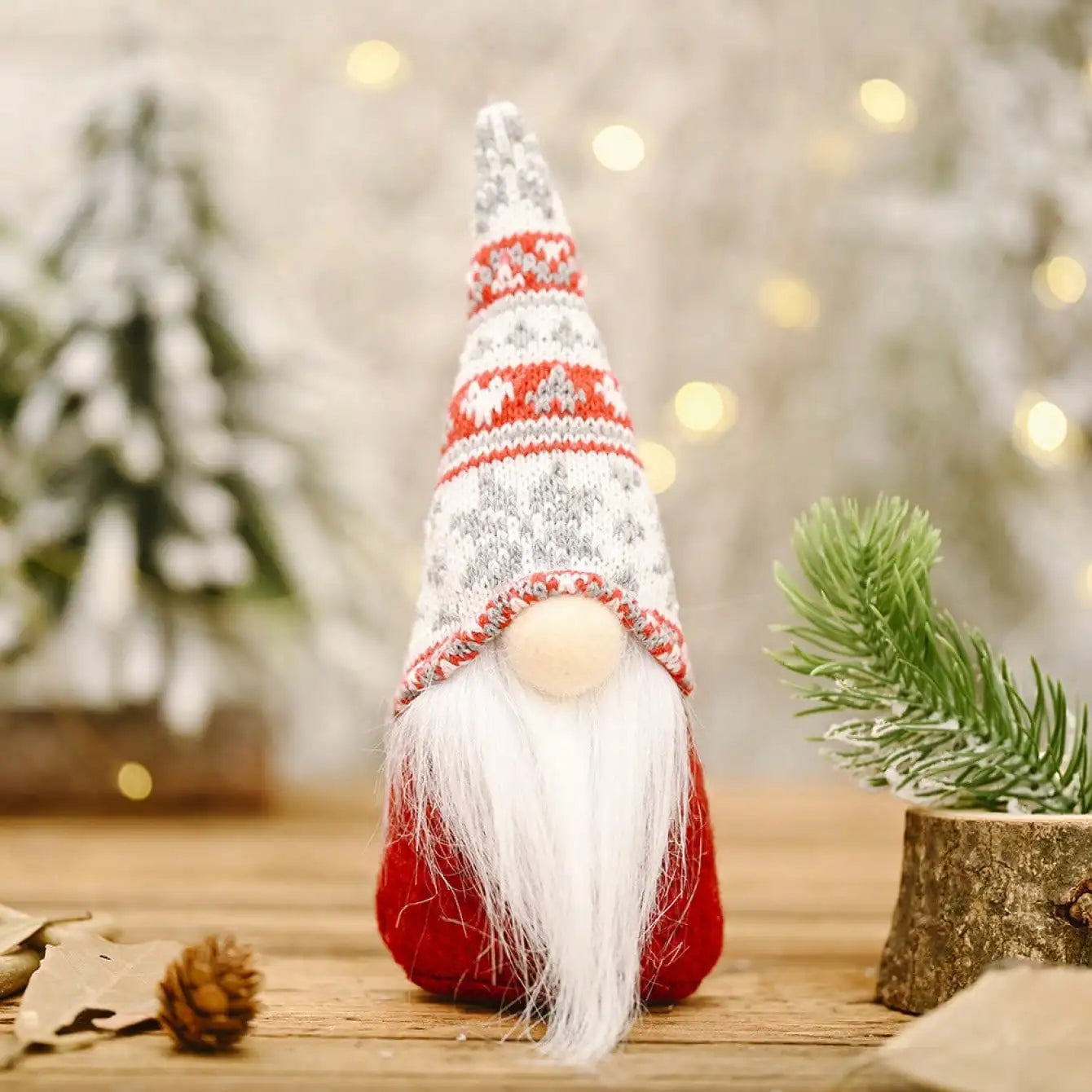 Christmas Decoration Gnome Doll Snowflake Knitted
