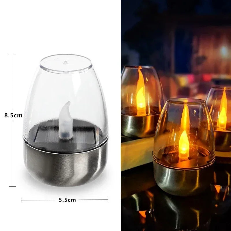 LED Solar Candles Light Flameless | Rechargeable | Outdoor Waterproof | Solar Candles Lamp