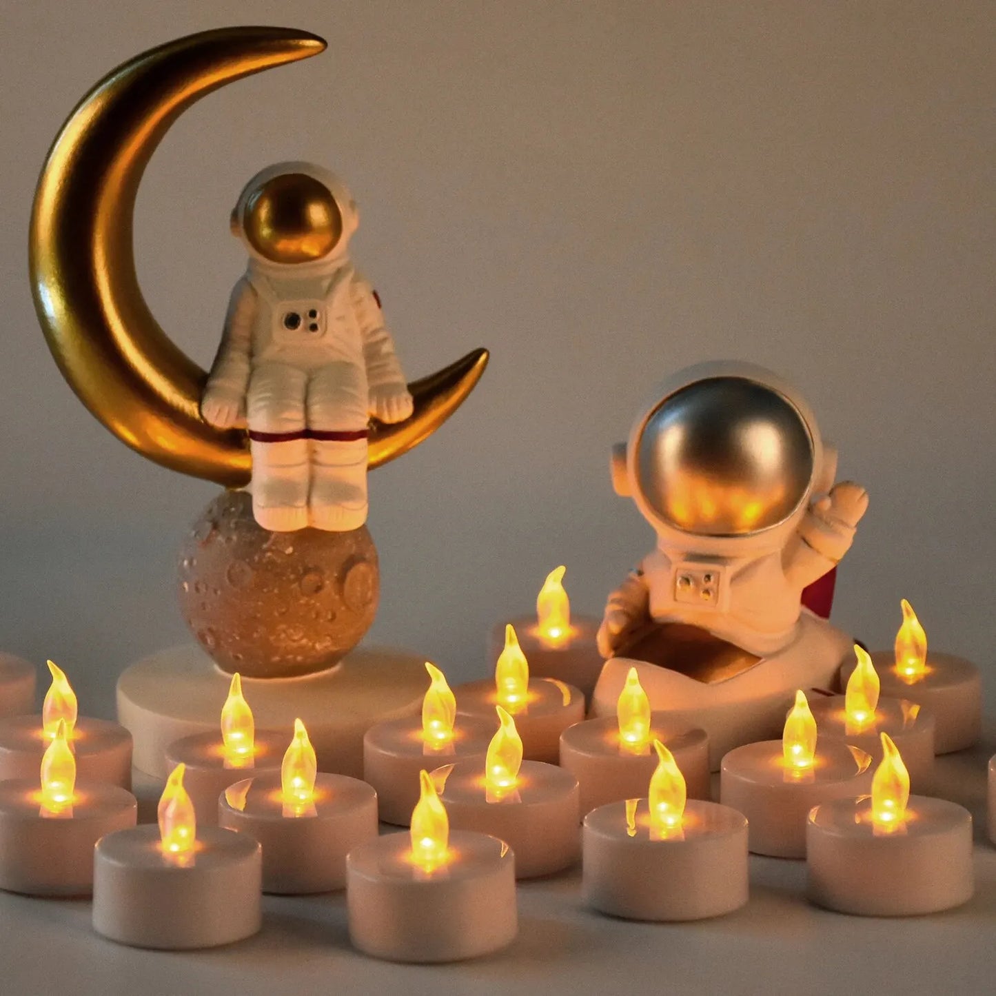 12 Pack Warm Yellow Flameless LED Tea Light Candles | Battery Operated 200+Hours