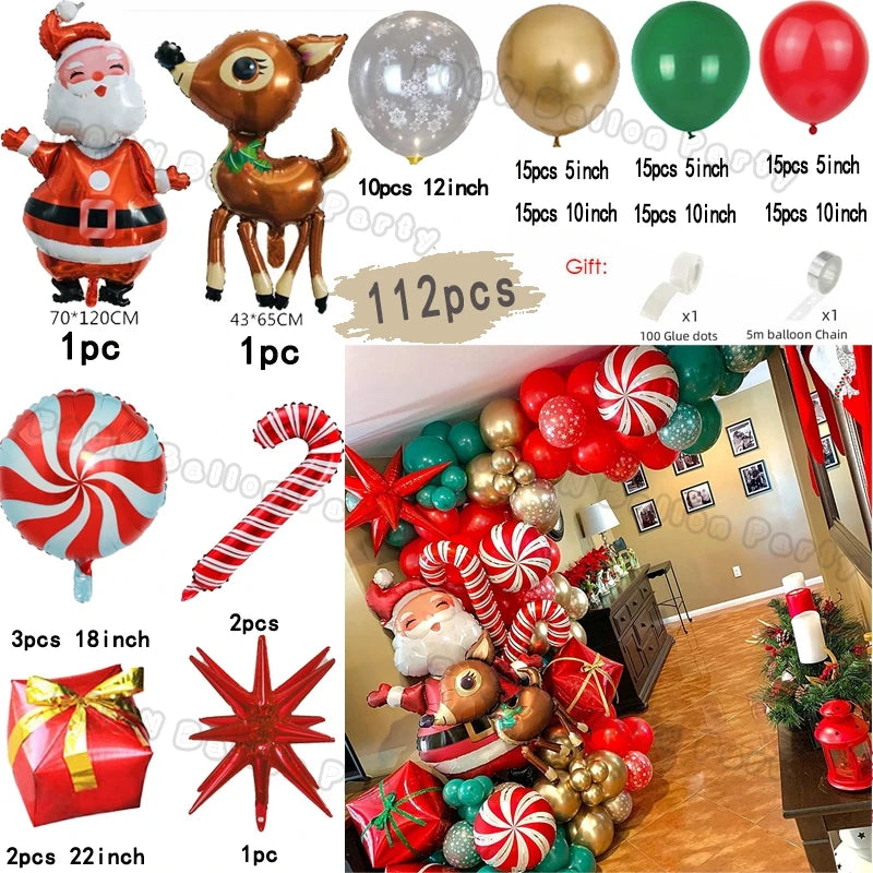 Christmas Balloons Set Decoration