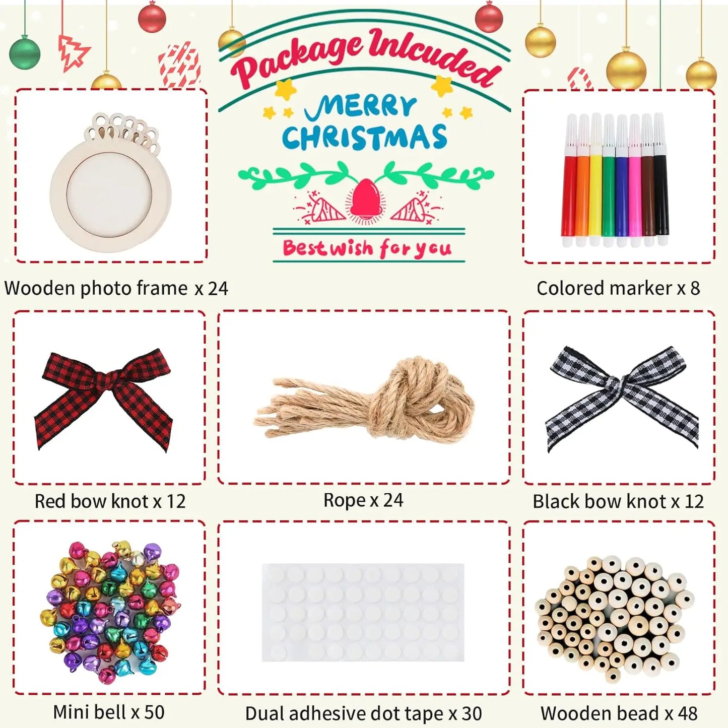 Christmas picture frame decorations | DIY wooden | photo decorations | unfinished personalized hanging Christmas decorations