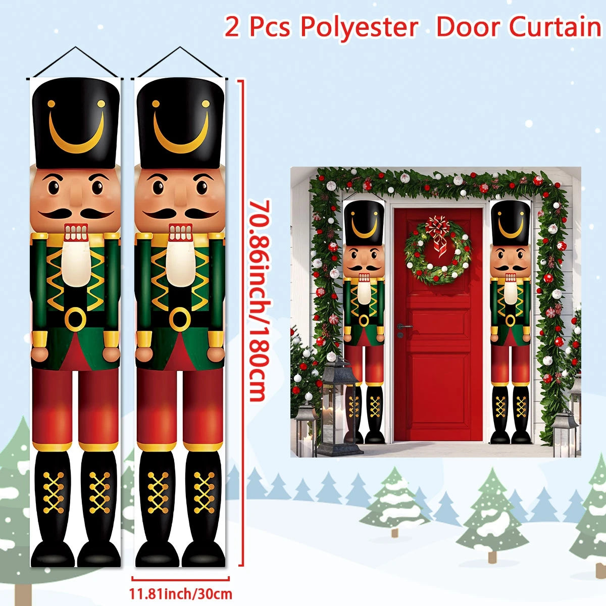 Christmas Santa Claus Snowman Door Couplet