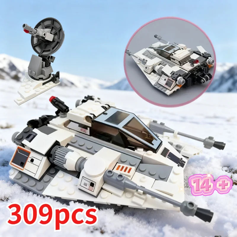 Christmas Gift | 309PCS Space War Snowspeederby Scruffybrickherder Building Blocks | Toy Air Combat Aircraft Ship
