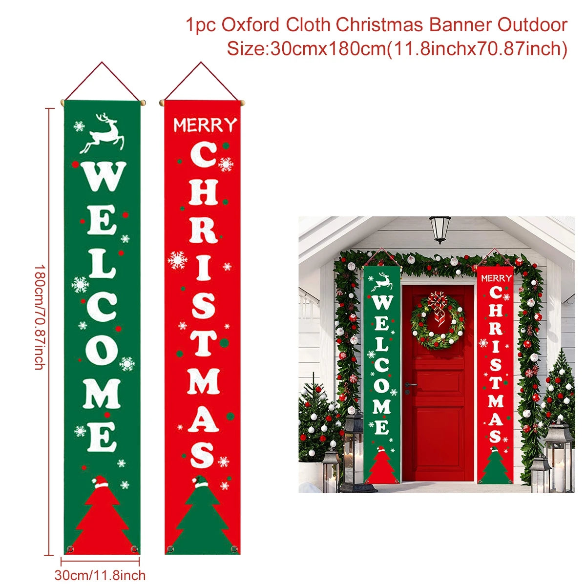 Christmas Santa Claus Snowman Door Couplet