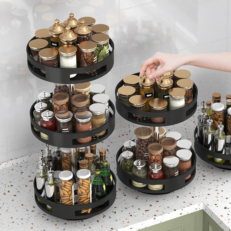 Kitchen multifunctional rotating storage rack