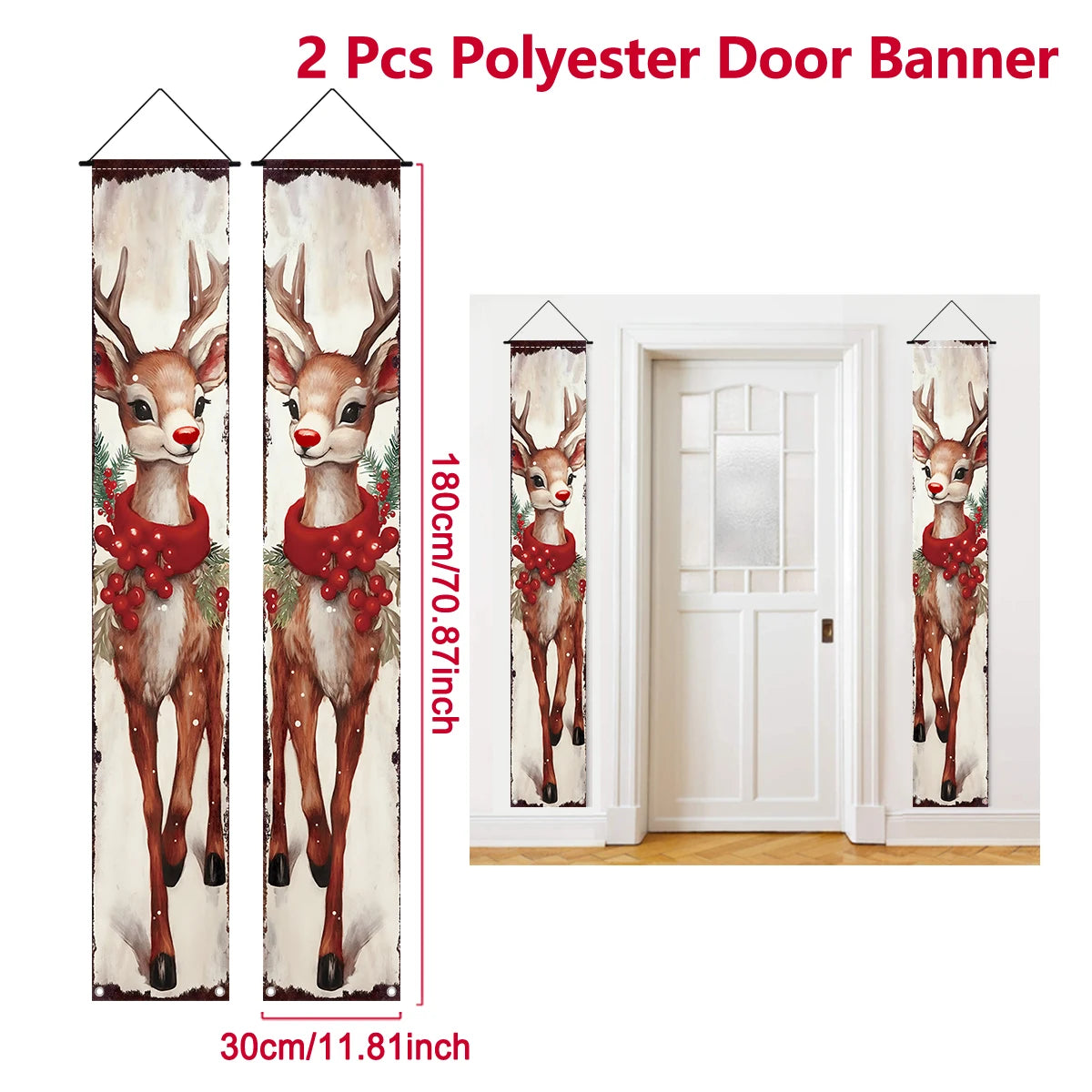 Christmas Santa Claus Snowman Door Couplet