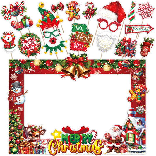 Merry Christmas Theme Paper Photo Booth | Photo Frame for Christmas New Year Party Decor
