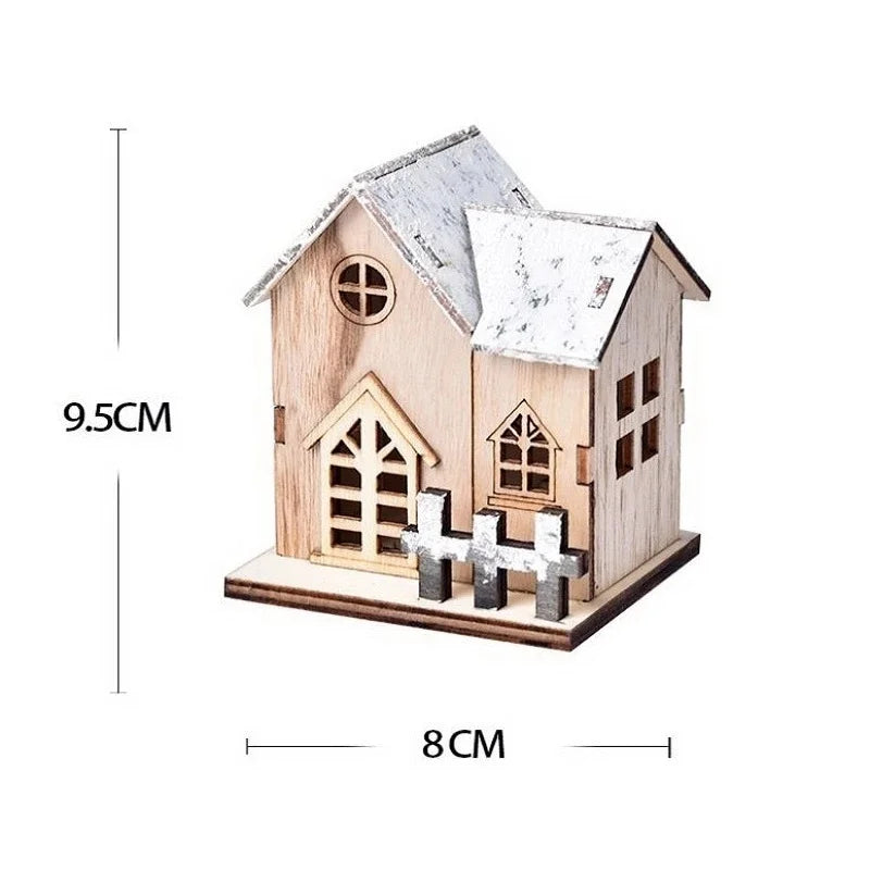 Christmas LED Light Wooden House | Merry Christmas Decorations for Home