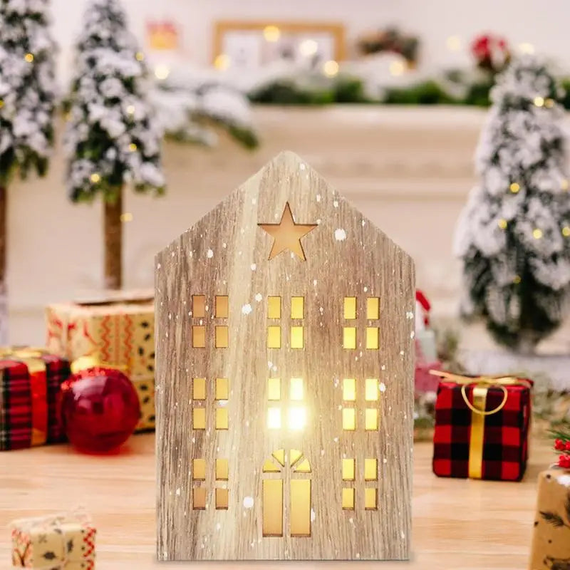 Christmas Wooden House Decoration