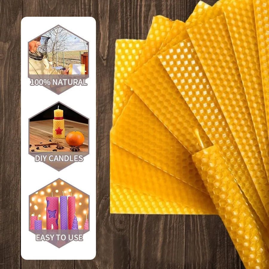 10pcs Natural Beeswax Candles Handmade | No Fragrance