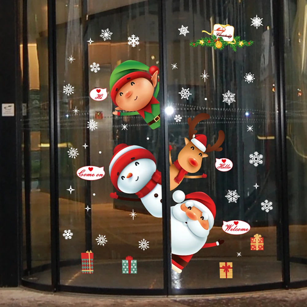 Christmas Window Stickers | Santa Claus Wall Stickers | Merry Christmas Decoration For Home