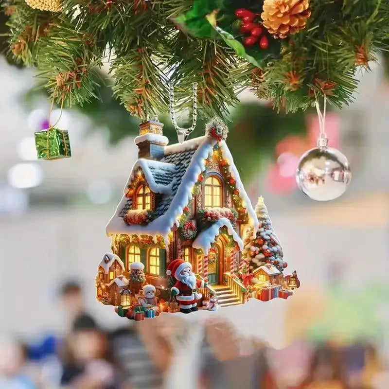 Christmas Snow House | Acrylic Hanging Decoration