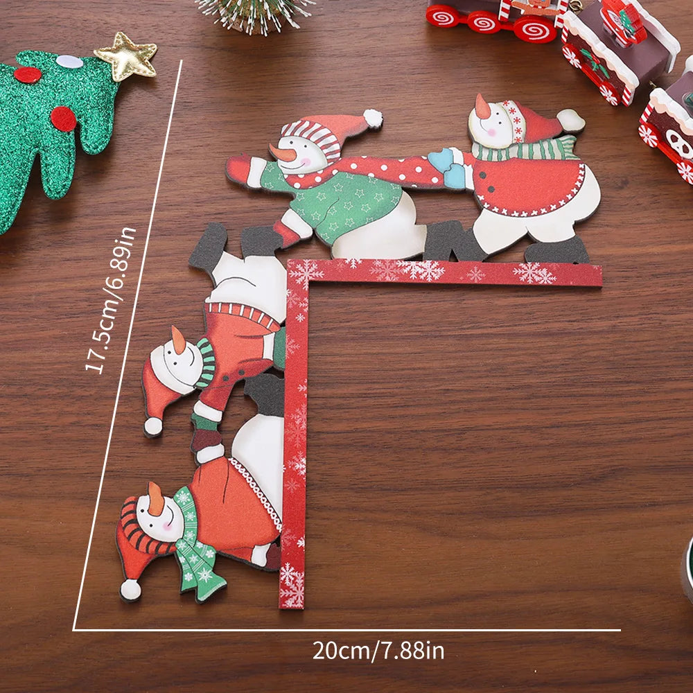 Christmas Wooden Door Frame Corner Decoration
