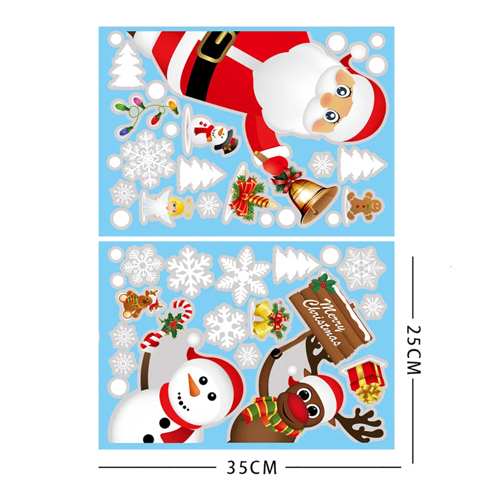 Christmas Window Stickers | Santa Claus Wall Stickers | Merry Christmas Decoration For Home