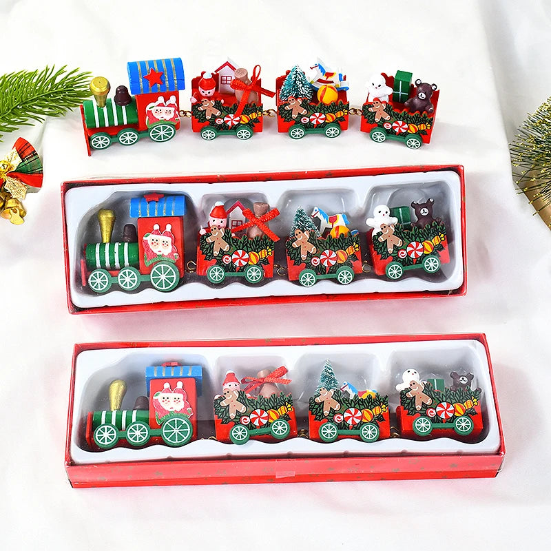 Christmas Wooden Train | Merry Christmas Decorations