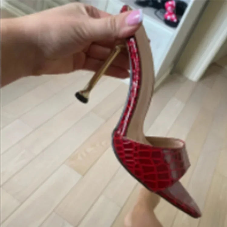 Snake Print Thin High Heels