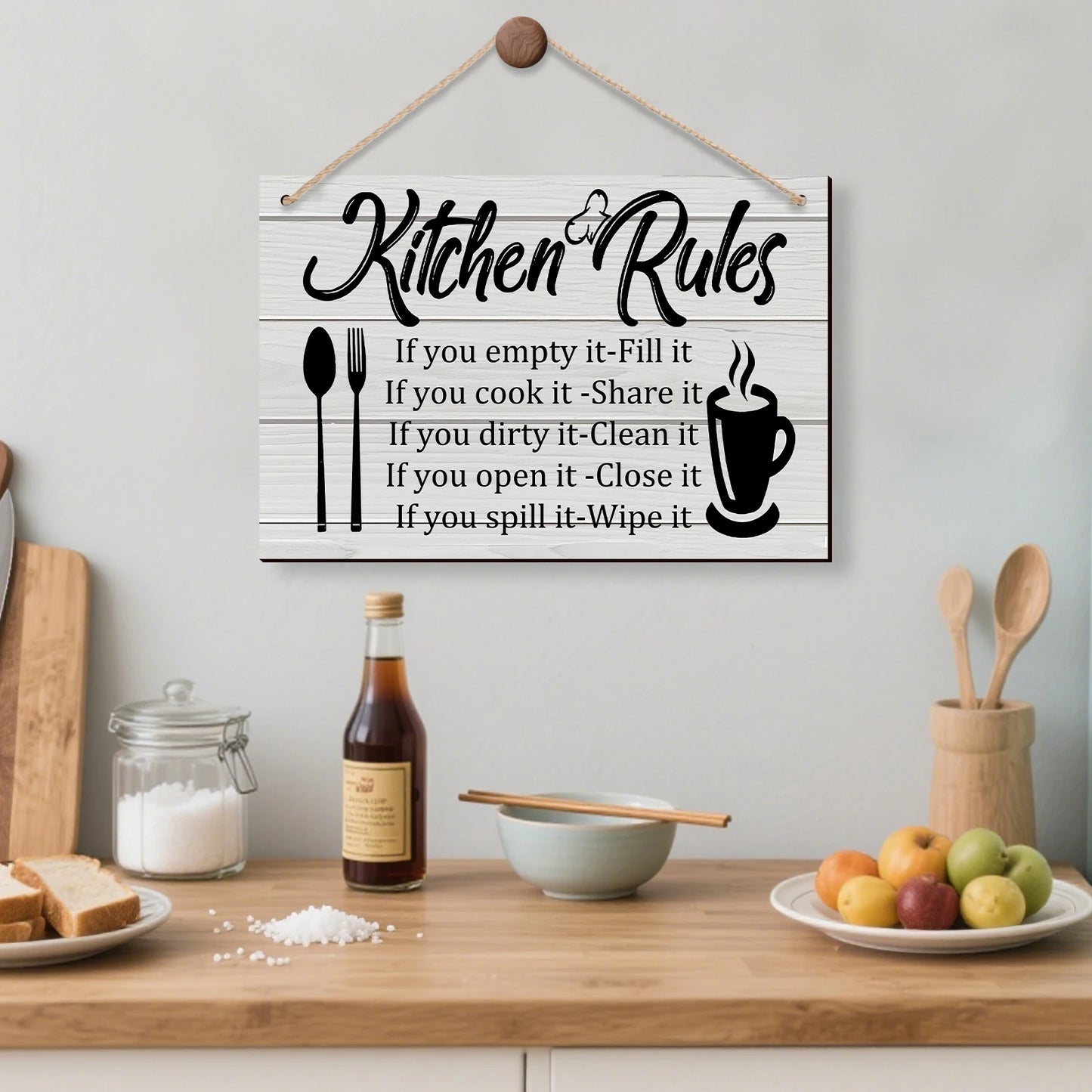 Kitchen Wooden Rules Decor