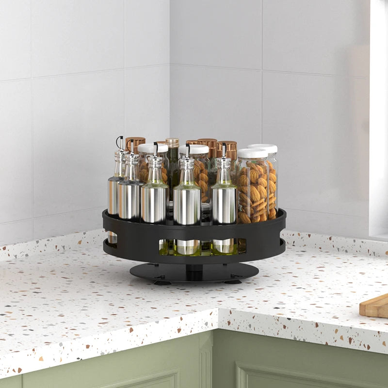 Kitchen multifunctional rotating storage rack