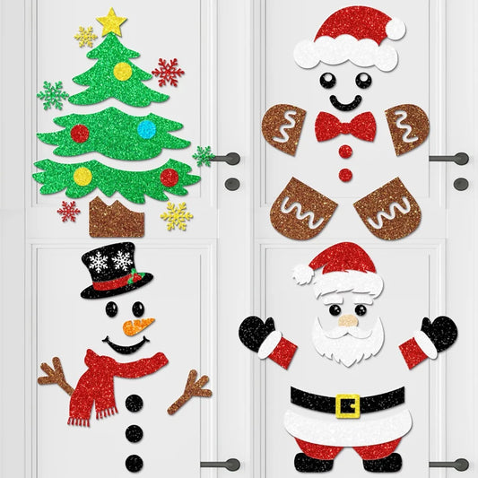 Christmas Decorations Stickers | Snowman | Christmas Tree | Santa Claus | Window Stickers | Door/Wall Stickers