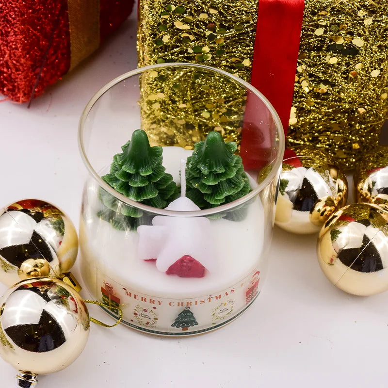 Christmas Tree House Candle | Christmas Decorative Candle | Christmas Gif