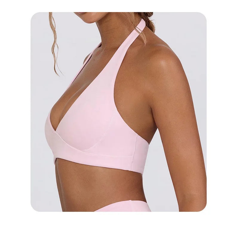 Activewear Set – Halter Sports Bra &amp; Tennis Skirt with Built-in Shorts