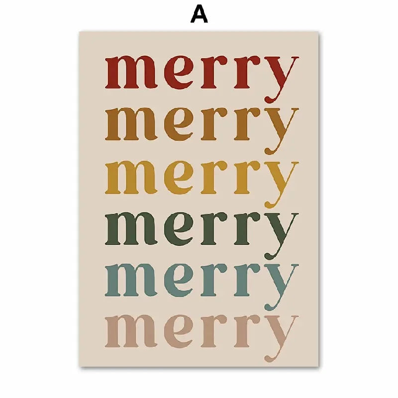 Christmas Modern Holiday Minimalist Xmas Wall Art